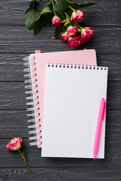 Carnet avec un stylo rose pour prendre des rendez-vous individuels à Bordeaux.