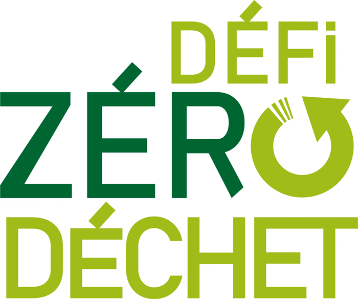 Logo du défi zéro déchet, représentant un engagement vers une vie sans gaspillage pour protéger l'environnement.