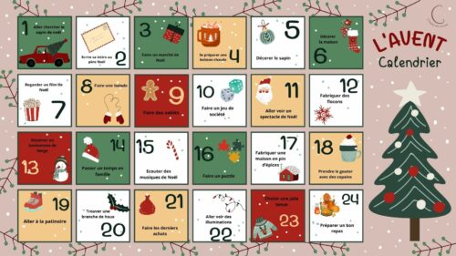 Calendrier de l'Avent enfants,Activités Noël en famille,Calendrier PDF téléchargeable